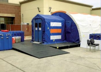 Instalan carpa para pacientes Covid ante la saturación hospitalaria