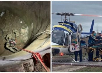 Rescatan de noria a un indocumentado