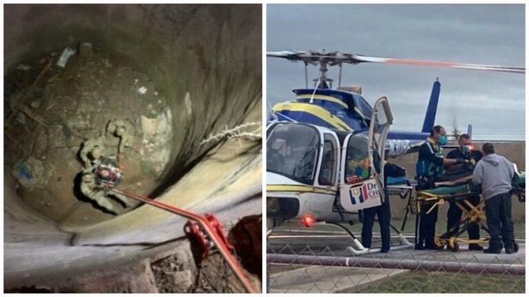 Rescatan de noria a un indocumentado