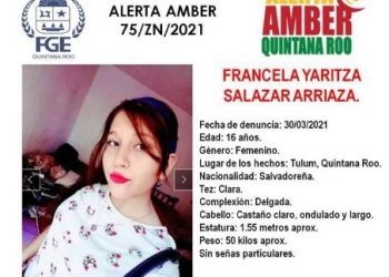 Fiscalía de Quintana Roo activa Alerta Amber por desaparición de hija de Victoria Salazar