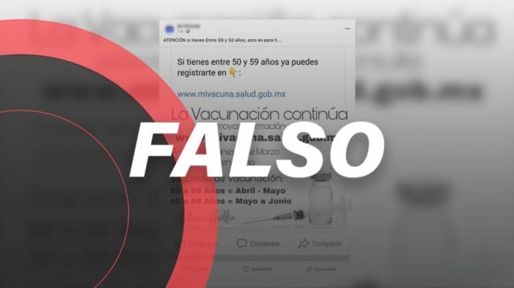 No ha comenzado en México el registro de vacunación para personas de entre 50 y 59 años