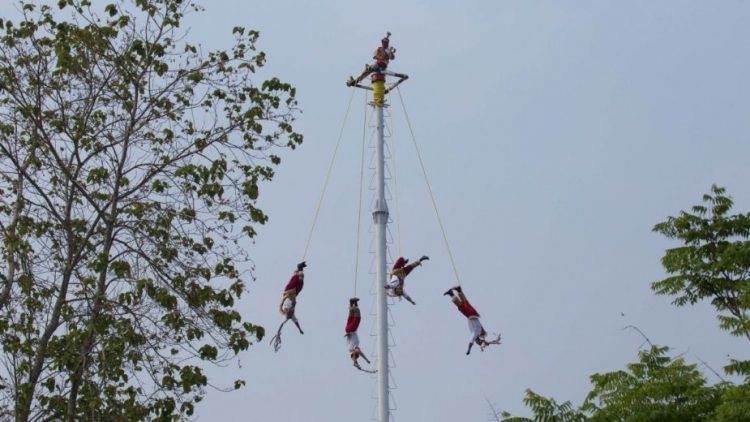Voladores de Papantla se enredan en pleno vuelo (Video)