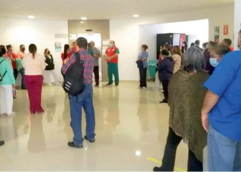 En el aire vacunación de personal médico