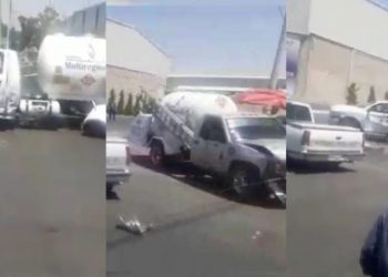 Pipa contra pipa, gaseros se disputan el control de rutas en Edomex (VIDEO)
