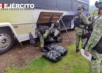 Sedena eliminó logo de Morena en fotos de un autobús que transportaba drogas