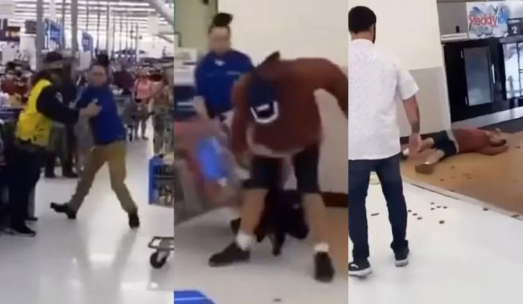 Knock out! Empleado de Walmart deja inconsciente a cliente que le escupió