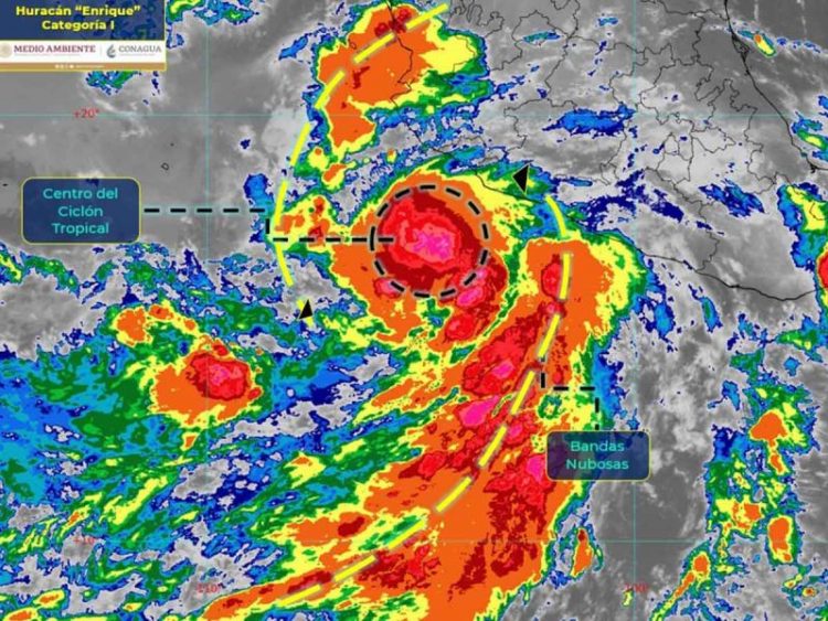 Tormenta tropical ‘Enrique’ se convierte en huracán categoría 1