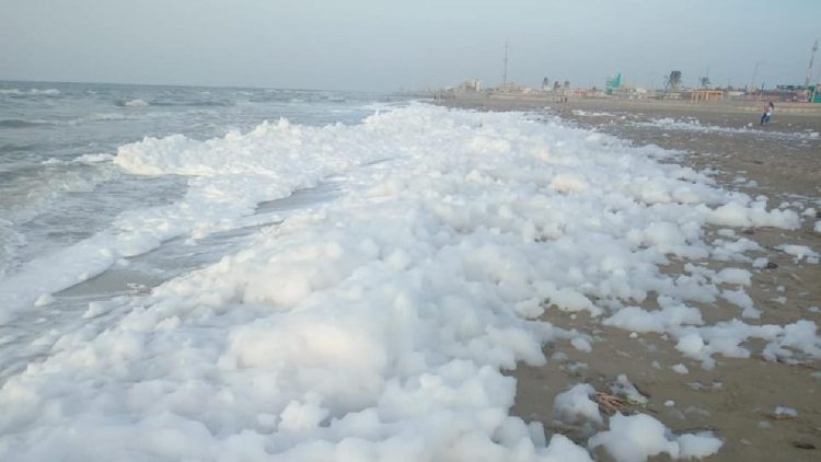 Video de la misteriosa espuma que generó cierre de playas en Veracruz