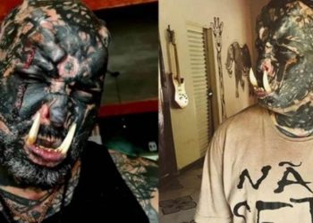 «Tatuajes, mutilación y colmillos «: Hombre se transformó en el «orco infernal»