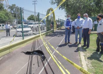 Da instrucciones el alcalde de reparar socavón de parque ‘Narciso Mendoza’