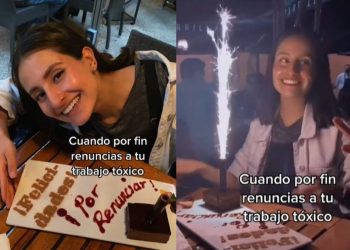 VIDEO | Joven deja su «trabajo tóxico» y lo celebra con su familia