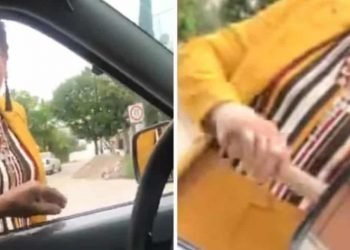 Video | Surge #Ladypresidenta en León, mujer amenaza con un bate a conductor