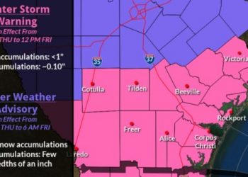 Alerta de tormenta de hielo para mañana en Laredo