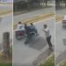 Video | Con un “rejazo” un hombre detuvo a un par de ladrones que huían en moto