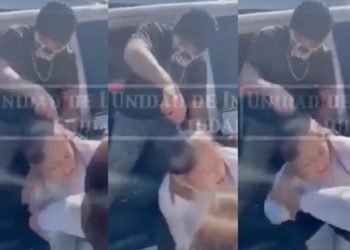 VIDEO | La raparon por haber accionado el claxon