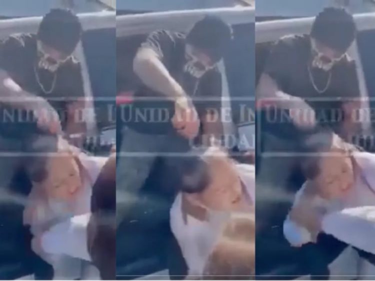 VIDEO | La raparon por haber accionado el claxon