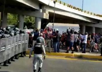 Se registra nuevo enfrentamiento entre migrantes y GN en Chiapas; hay 9 menores heridos