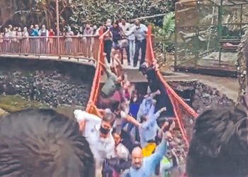 Cae puente en inauguración; alcalde culpa a los invitados