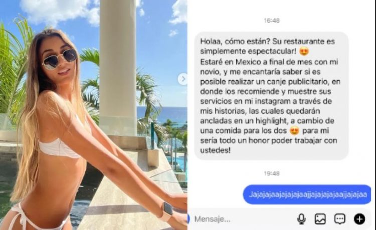 “Gorrones internacionales” Chef exhibe a influencer que pide comida gratis