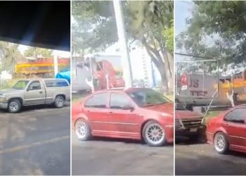 VIDEO | tren embiste a tráiler que le intentó ganar el paso en Morelia