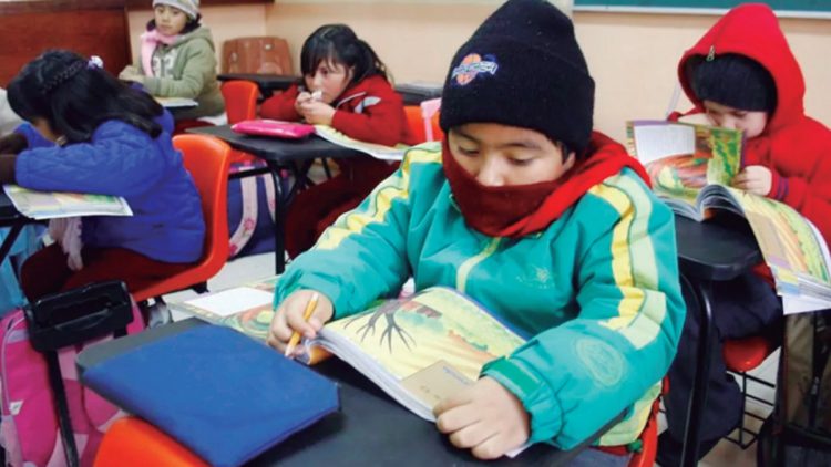 Clase no se suspenderán por bajas temperaturas