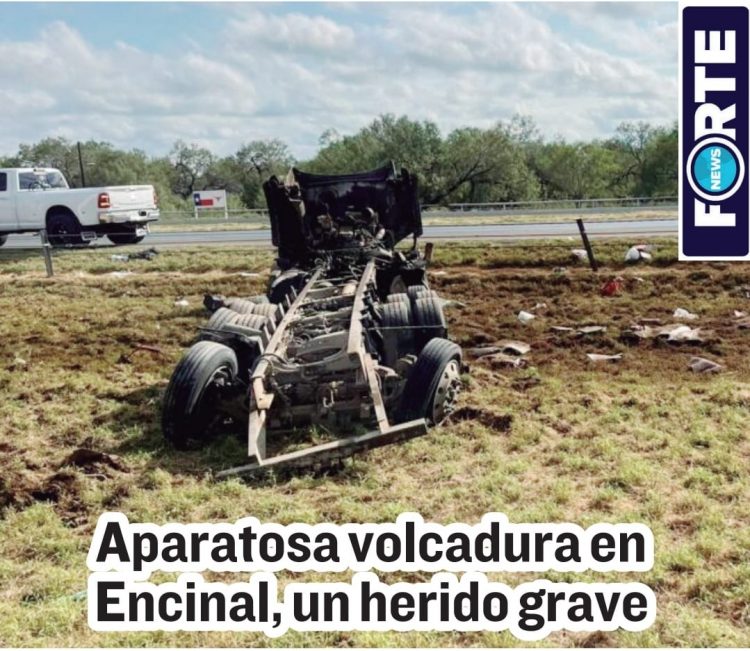 Aparatosa volcadura en Encinal, un herido grave