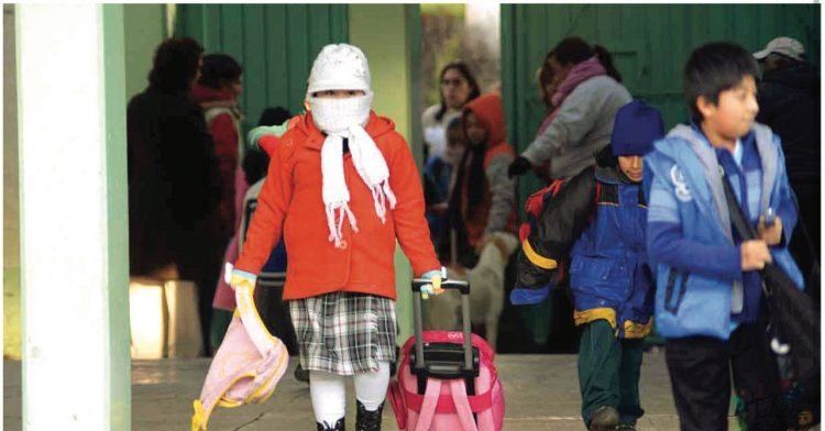 A CERO GRADOS Suspenderán clases por frío en nivel básico