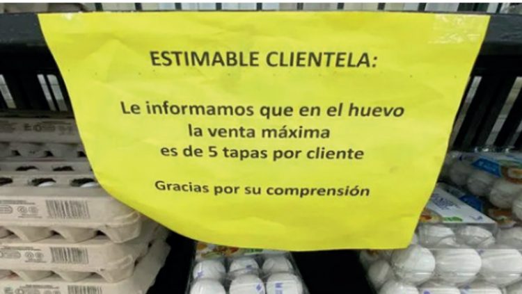 Racionan la venta de tapas de huevo