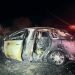 Auto termina incendiado tras persecución
