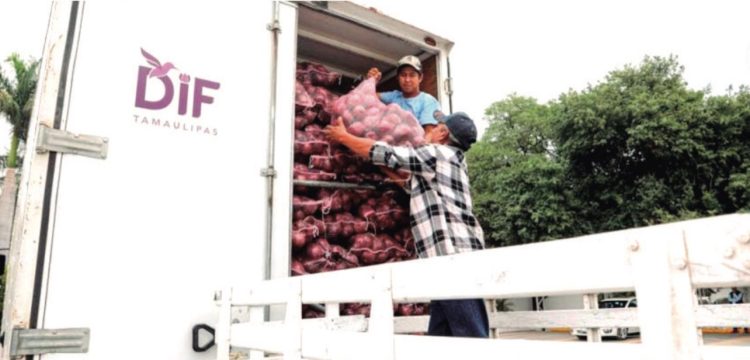 Donan 19 toneladas de productos del campo al DIF Tamaulipas