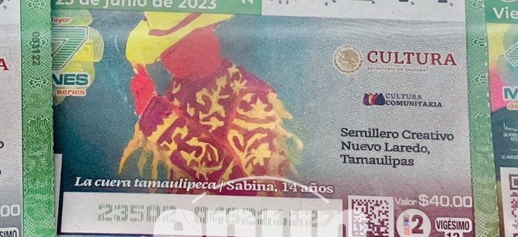 Plasman dibujo de neolaredense en billetes de Lotería Nacional