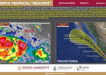 Tormenta tropical Beatriz ocasionará lluvias puntuales torrenciales en 4 estados