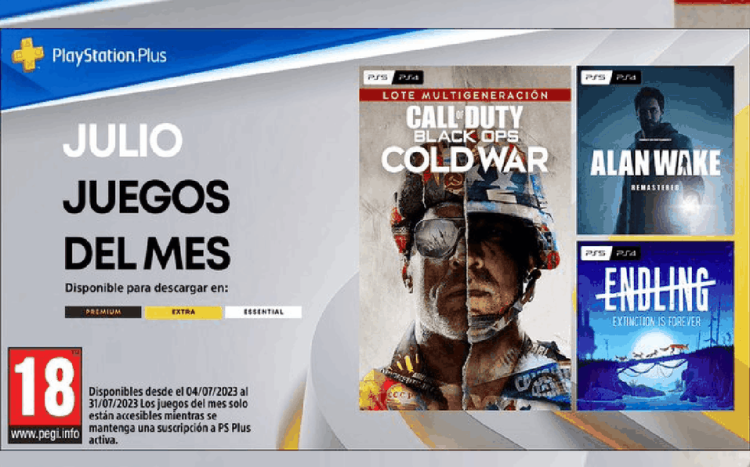 PlayStation Plus: confirman estos juegos para el mes de julio 2023