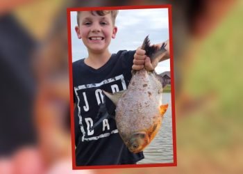 Niño pesca extraño pez con dientes humanos en estanque de Oklahoma