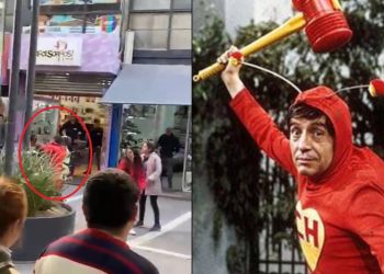 «Héroe enmascarado: El Chapulín Colorado combate a ladrón en Córdoba, Argentina»