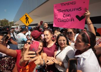 Claudia Sheinbaum recibe cálida bienvenida en su visita a Tampico, Tamaulipas