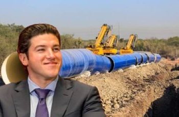 Llega agua de la presa El Cuchillo II a Monterrey, celebrado por el gobernador Samuel García