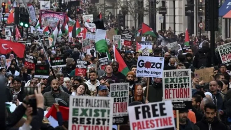 Manifestaciones multitudinarias proisraelíes y en favor de Palestina en las capitales europeas