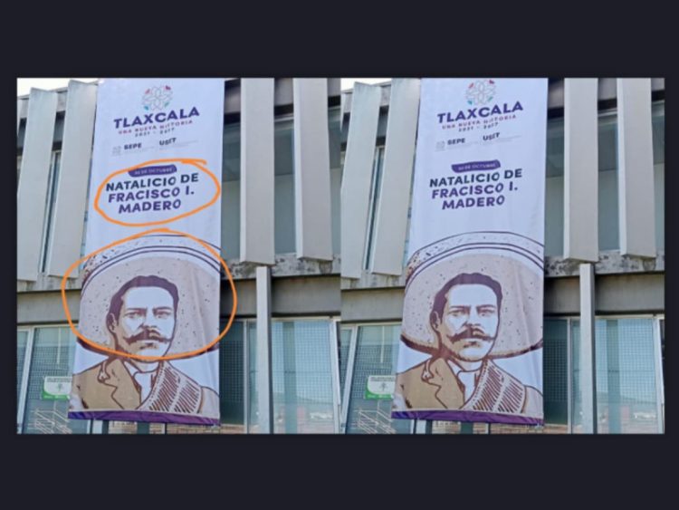Confusión en Tlaxcala: Rinden homenaje a ‘Fracisco’ I. Madero con cara de Pancho Villa
