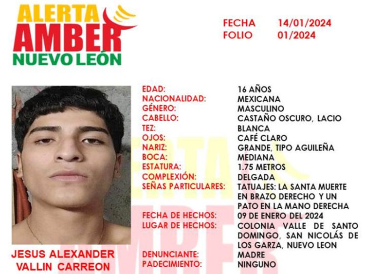 Joven de 16 Años Desaparece en Nuevo León Tras Visitar a su Novia