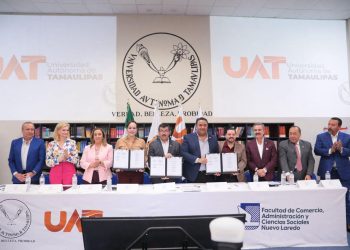FIRMAN CONVENIO Gobierno Municipal y la UAT trabajarán por la educación