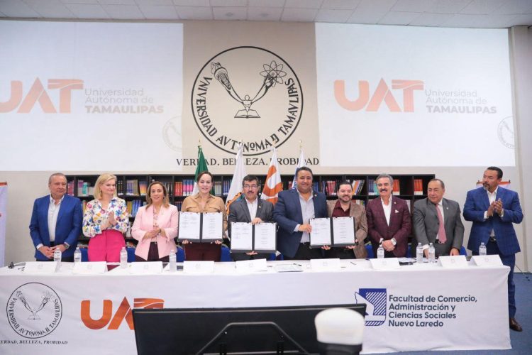 FIRMAN CONVENIO Gobierno Municipal y la UAT trabajarán por la educación