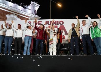 Sheinbaum promueve democracia y bienestar en Tlaxcala