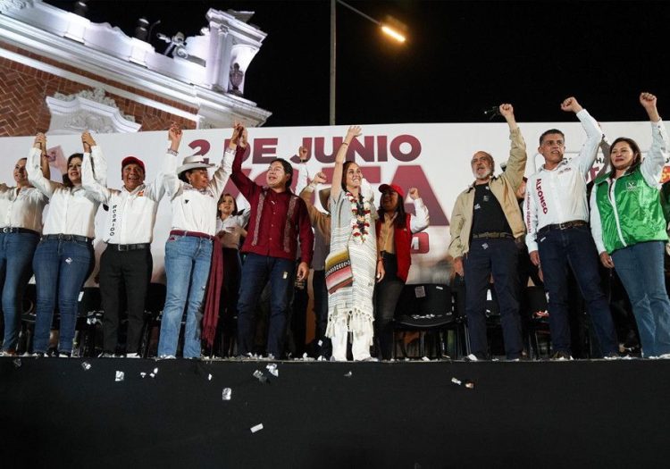 Sheinbaum promueve democracia y bienestar en Tlaxcala