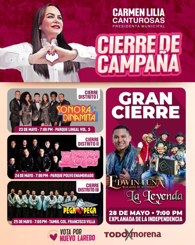 Invita Carmen Lilia a cierre de campaña en Distrito Uno