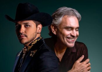 Christian Nodal triunfa junto a Andrea Bocelli en Italia