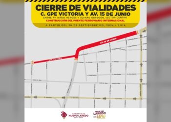 Cierran vialidades por trabajos en el segundo Puente de Ferrocarril