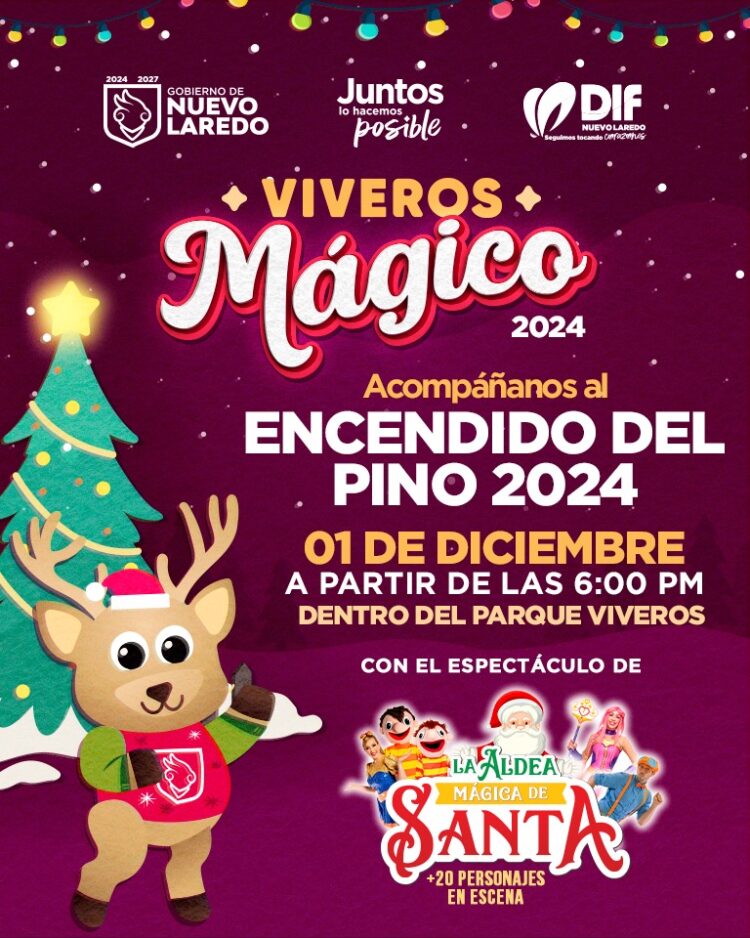 Invita Gobierno a encendido del Pino Navideño en Parque Viveros