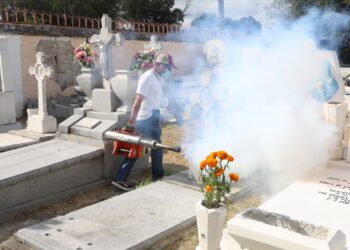 Panteones limpios y fumigados para recibir a visitantes el Día de Muertos