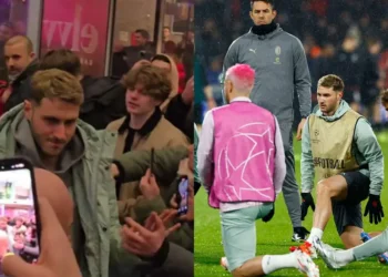 Aficionados ovacionan a Santiago Giménez antes de los playoffs de Champions